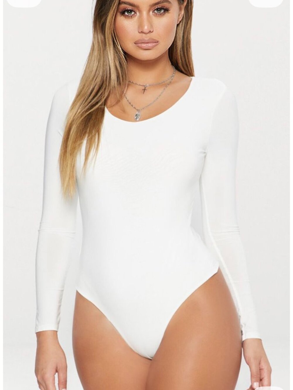 NWT RD Style Second Skin Scoop Neck Long Sleeve Bodysuit Black XL